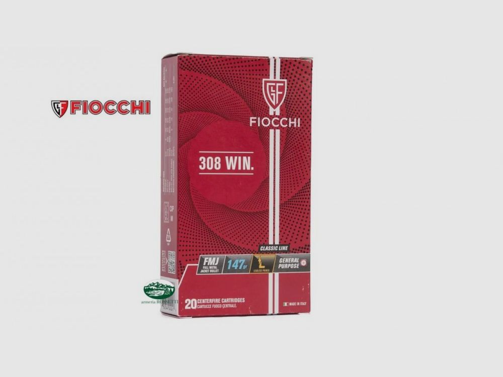 FIOCCHI Munition Kal. .308 Win Geschoss FMJ 147gr LL