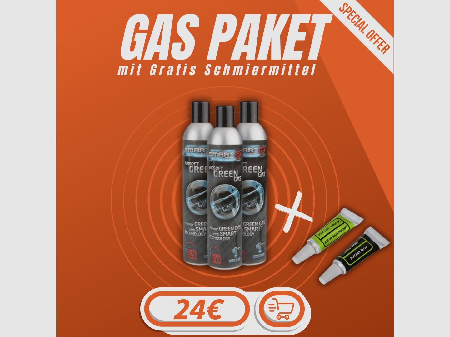 GreenGas Sparpaket mit Schmiermittel