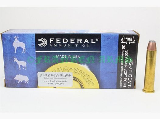 Federal Power Shok .45-70 Govt. Teilmantel 300gr. 19,4g 20 Stück Staffelpreise