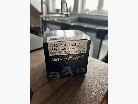 Sellier & Bellot 7.62x39 full metal jacket 8.0g/124grs.