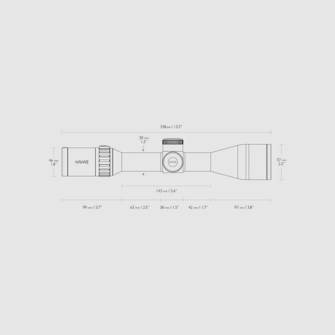 Ottica Hawke Endurance 30 FD 3-18x50 - Ret. LR2 18x, immagine 3 di 4