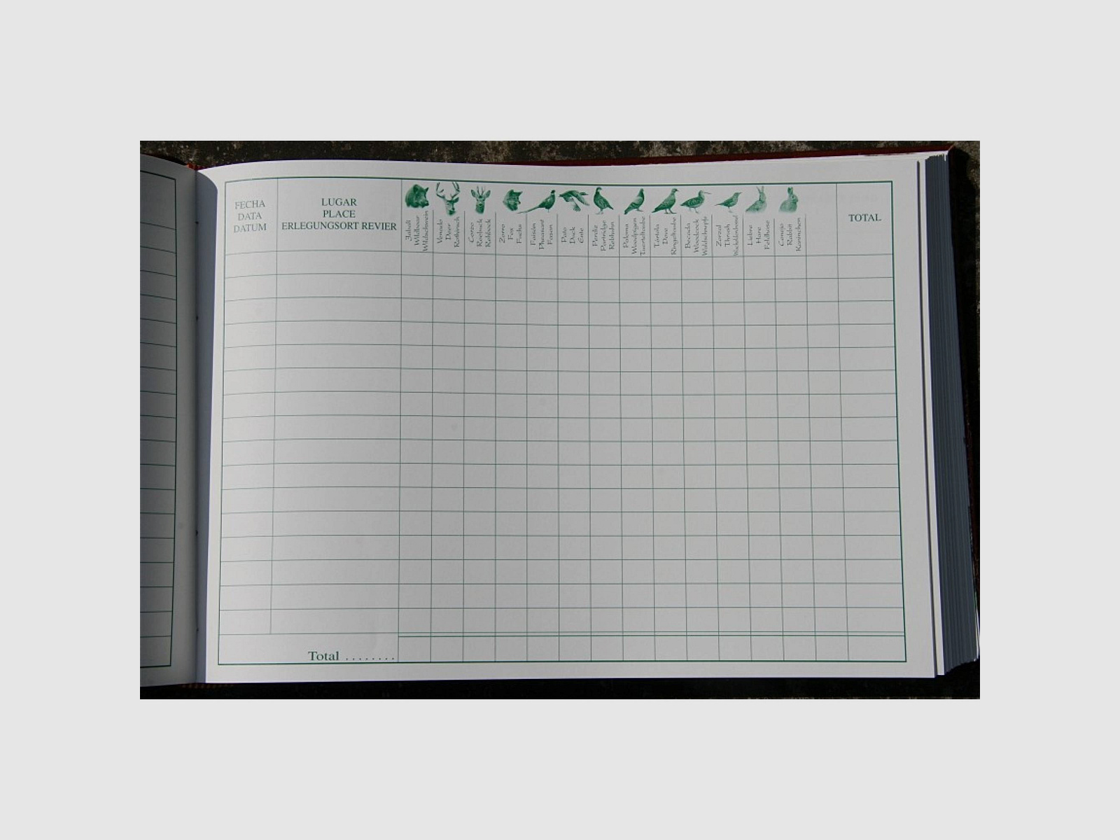 Game Book - Jagdtagebuch grün