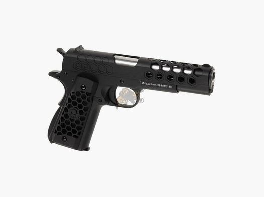 M1911 Hex Cut Full Metal, GBB Zwart -F-