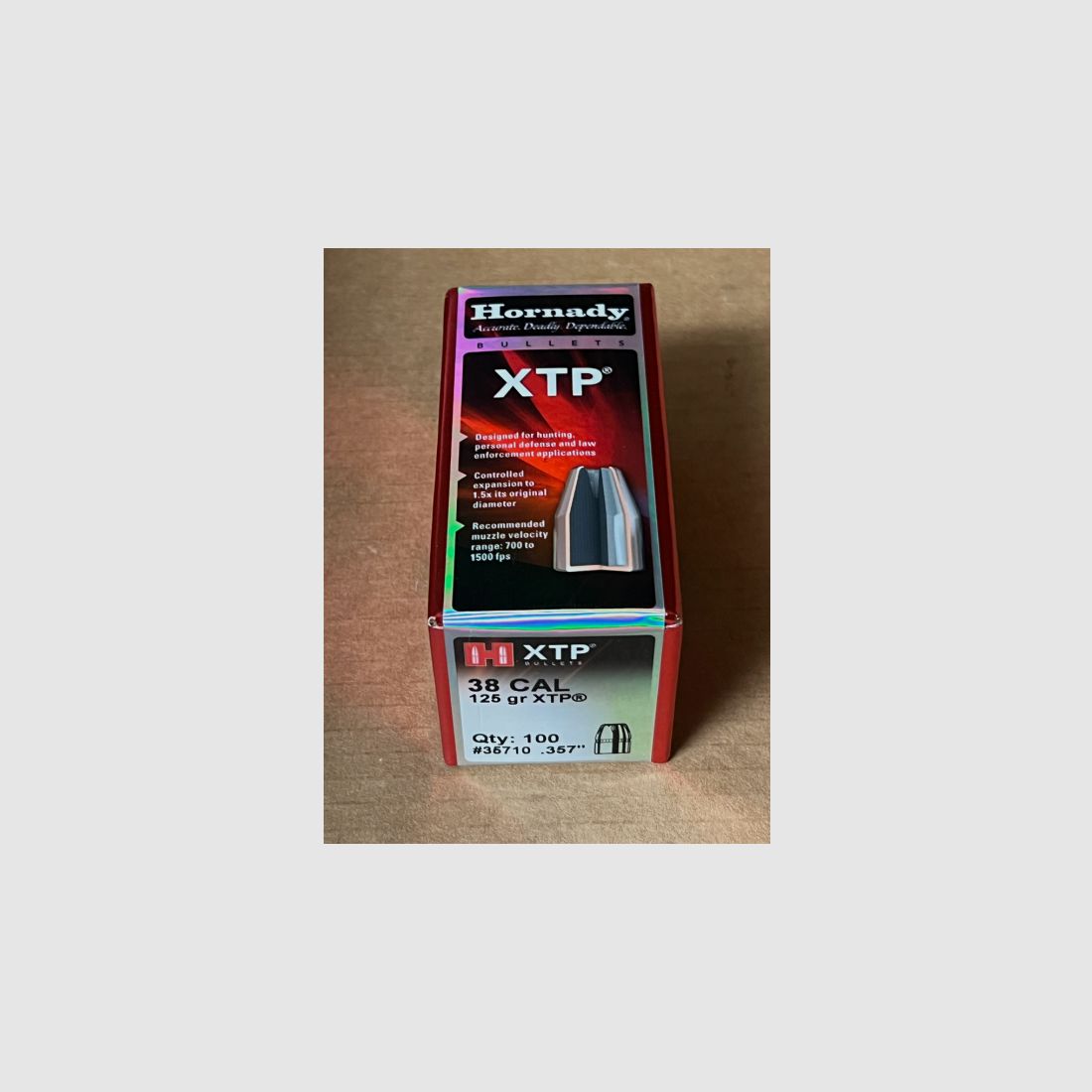 100 Geschosse Hornady .357 125 gr XTP / HP