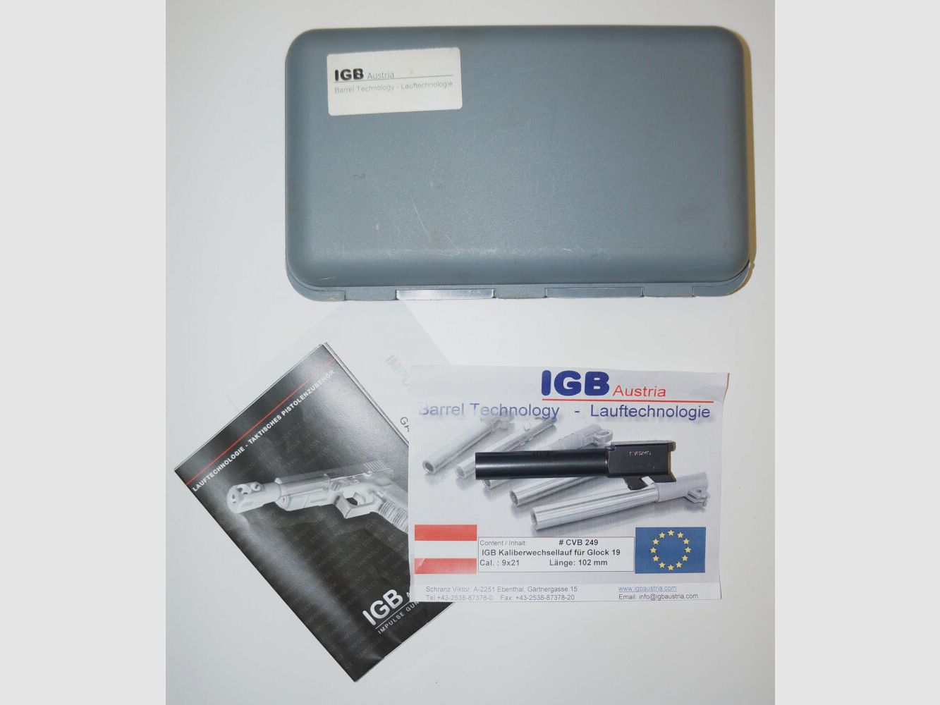 IGB Glock conversion barrel IGB for pistol Glock 19C in caliber 9x21 including accessories, image 1 of 6