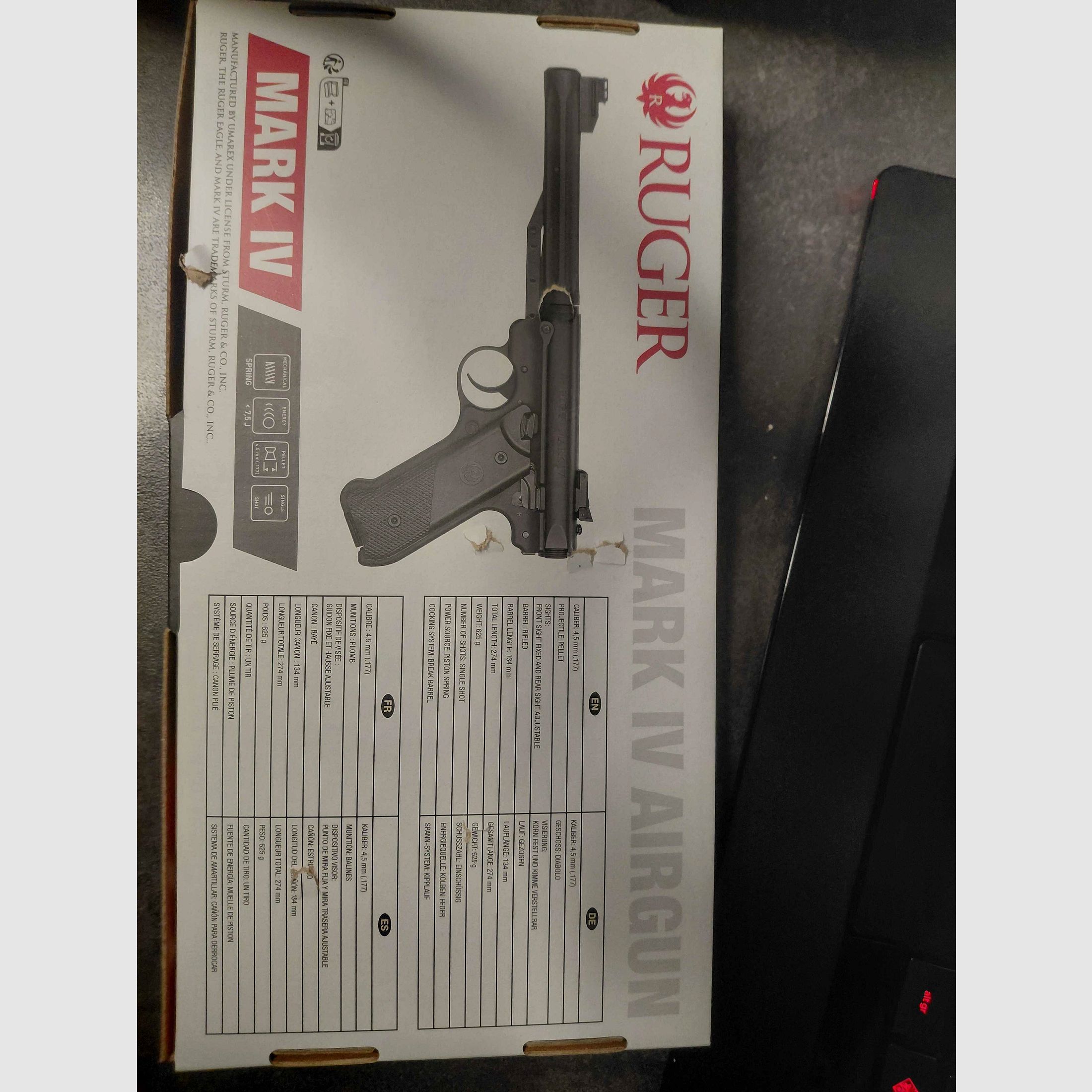 Ruger Mark IV Luftpistole (Spring) 4,5 mm – Top Zustand + Zubehör