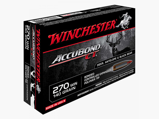 Winchester Accubond CT .270 Win. 140GR Bonded Controlled Expansion Polymer Tip 20 Cartridges