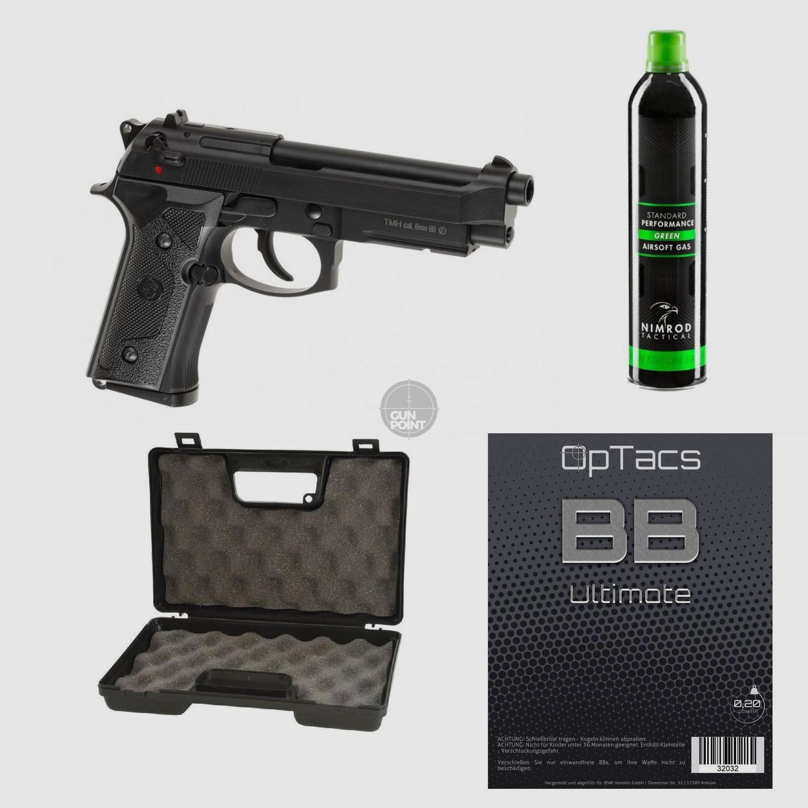 SET !!! Softair - Pistole - LS - M9 Vertec GBB - ab 18, ber 0,5 Joule