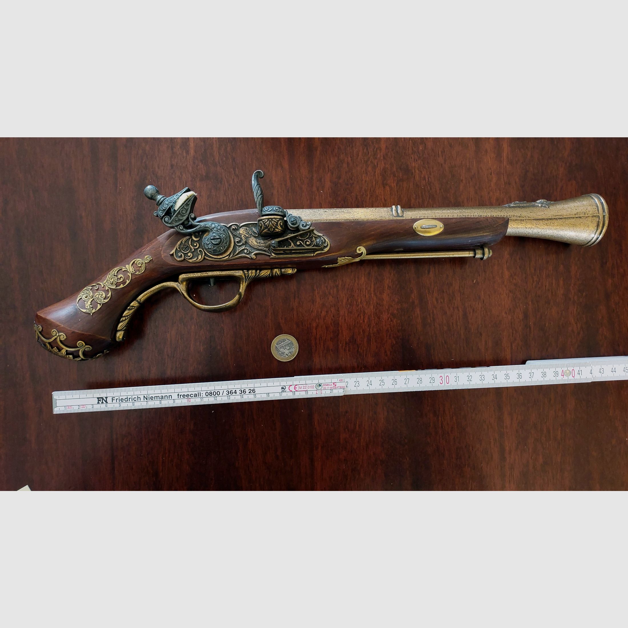 Replica flintlock pistol decoration – defective