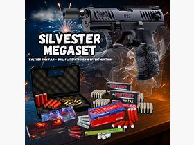 SILVESTER MEGASET !!! Blank firing pistol - Walther P22Q - 9 mm P.A.K. including case, 100 blank cartridges & 100 shots of effect ammunition