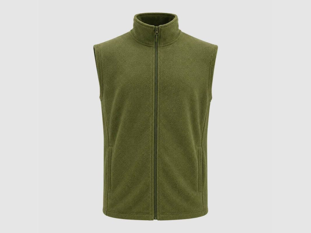Kaki Fleece-Weste ohne Ärmel für Outdoor, Bild 2 von 4