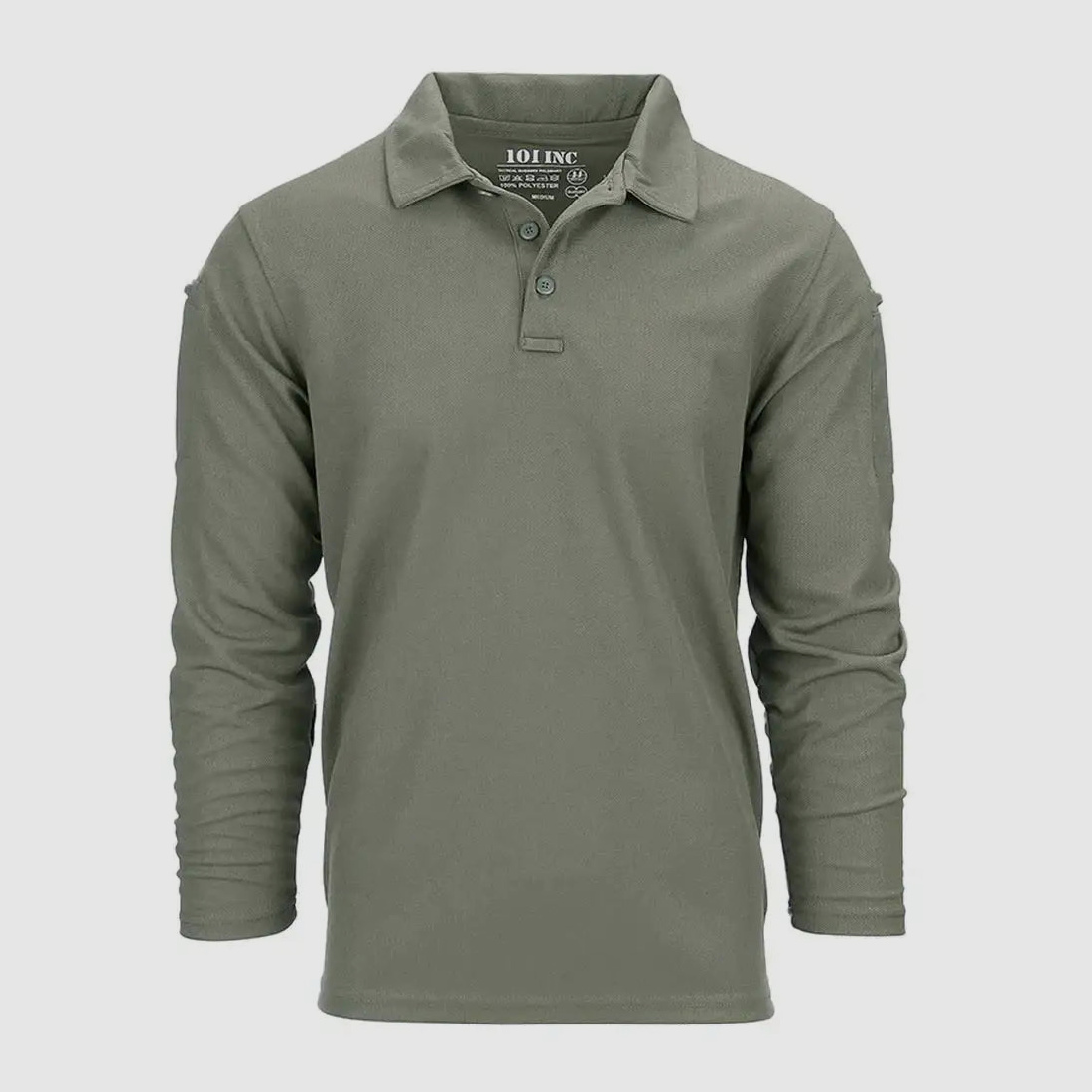101 INC Longsleeve Tactical Polo Quickdry - Grigio / S Uomini