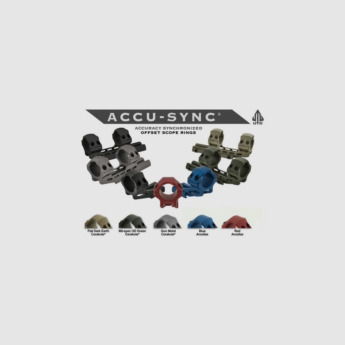 UTG ACCU-SYNC Blockmontage 25,4 mm Medium 34 mm Offset Pro - schwarz