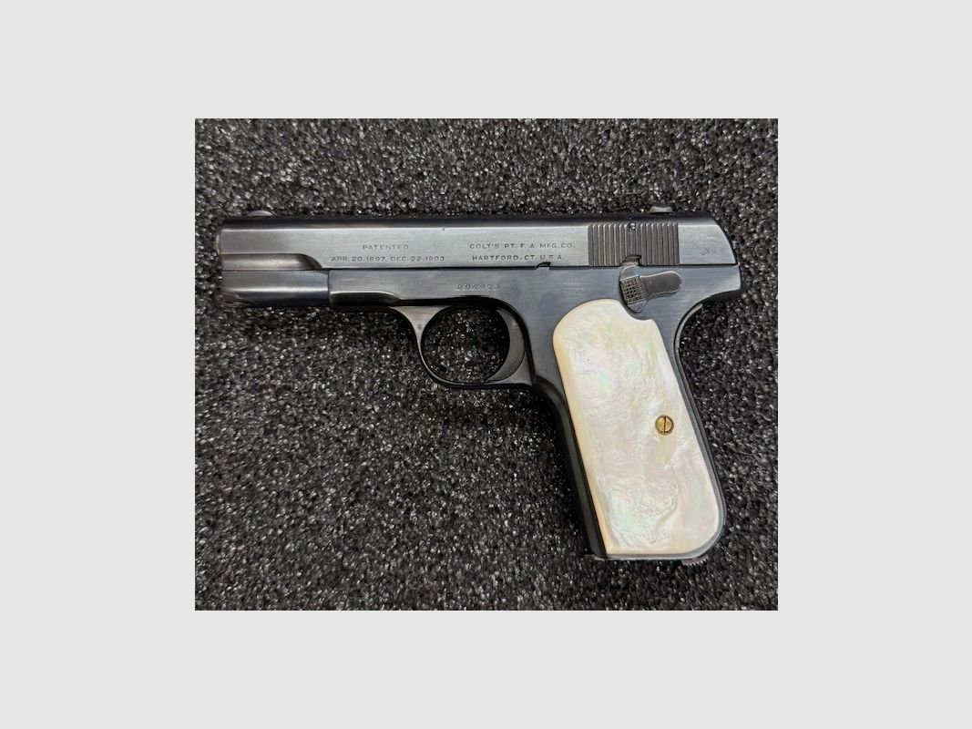 OCC - Colt 1903 Pocket Pistole Kaliber 7,65 Browning Griffschalen Perlmutt + Holster, Bild 1 von 2
