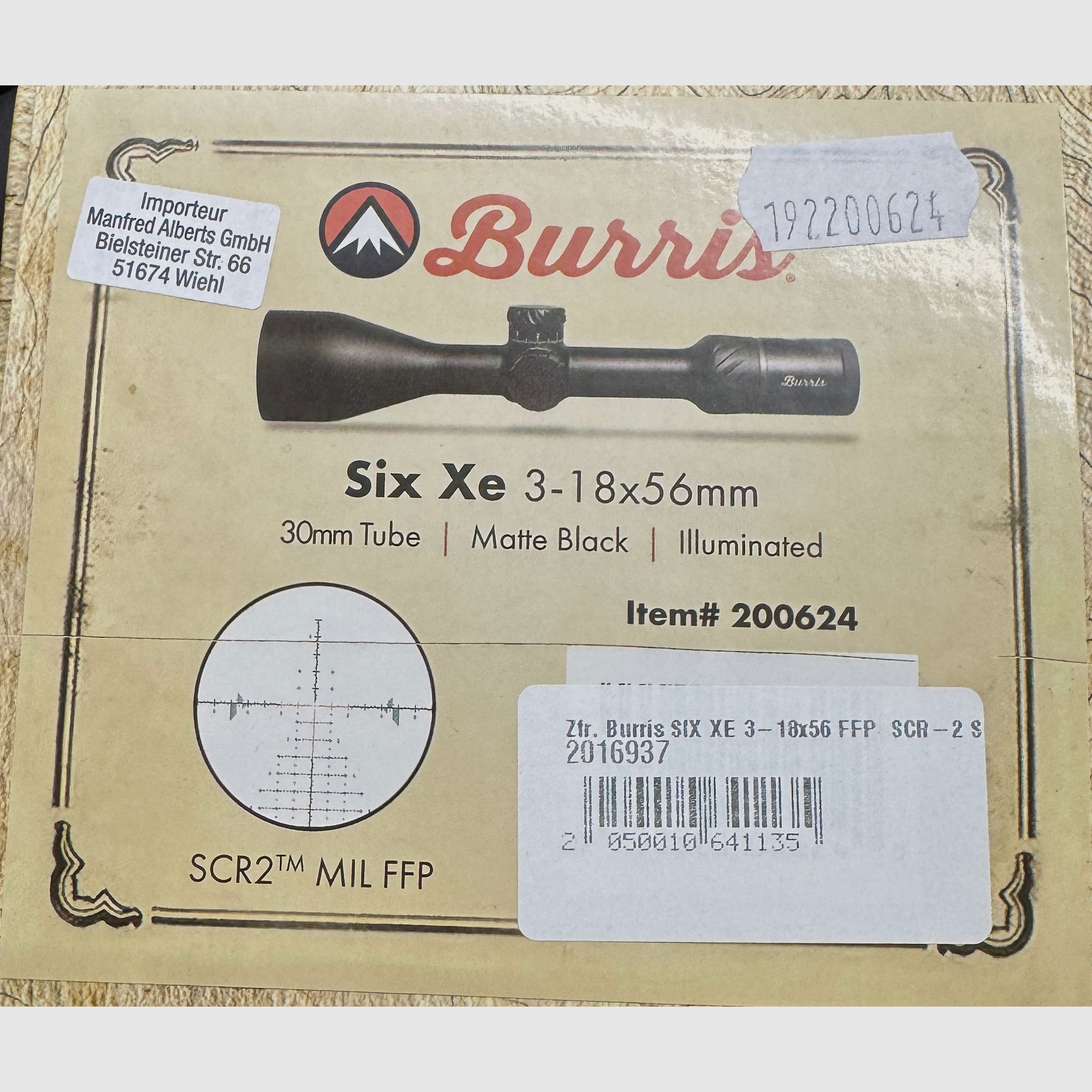 Burris telescopio di puntamento SIX Xe 3-18x56 FFP SCR 2