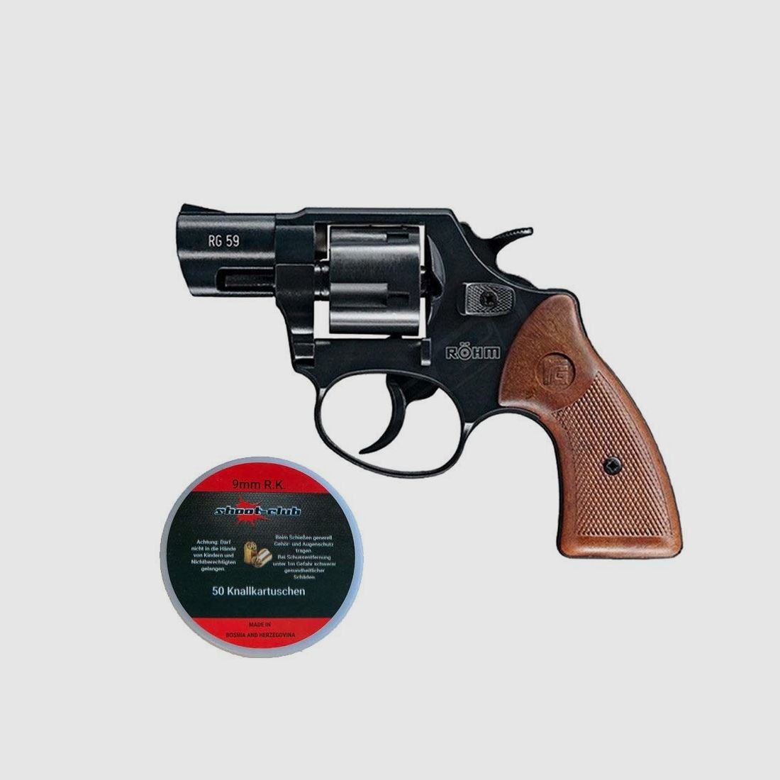 Various Röhm RG 59 Le Petit blued blank firing revolver
