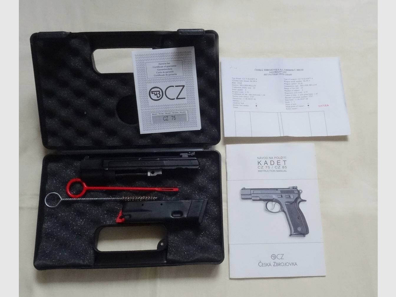 Système interchangeable CZ 75 Kadett en calibre 22 lr