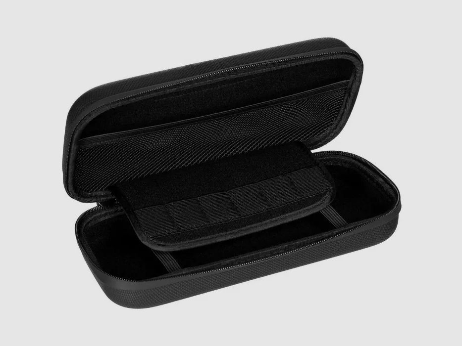 Coque rigide, grande, avec boucles en velcro, noire