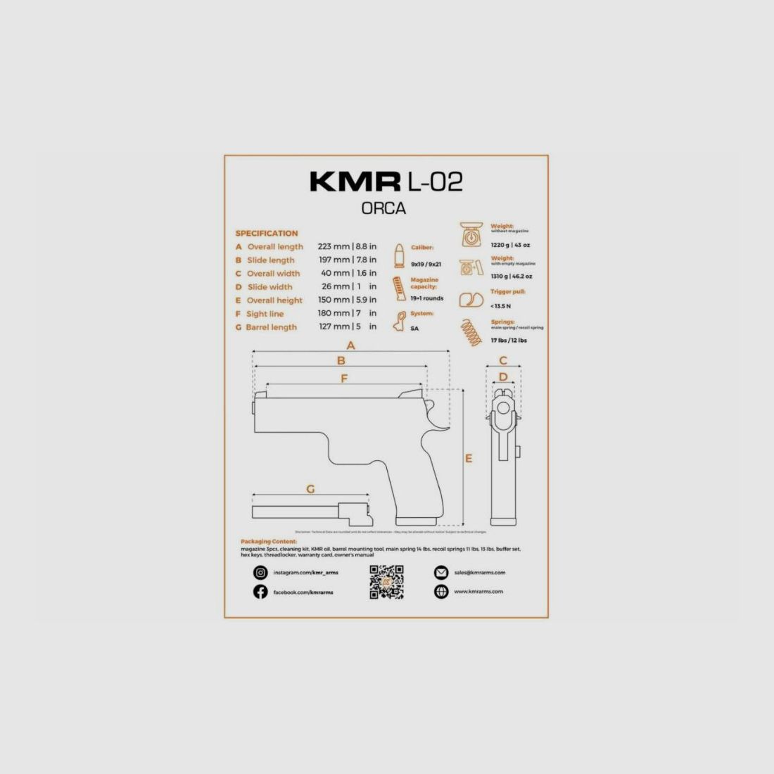 KMR L-02 ORCA O.R 9mmLuger, immagine 4 di 4