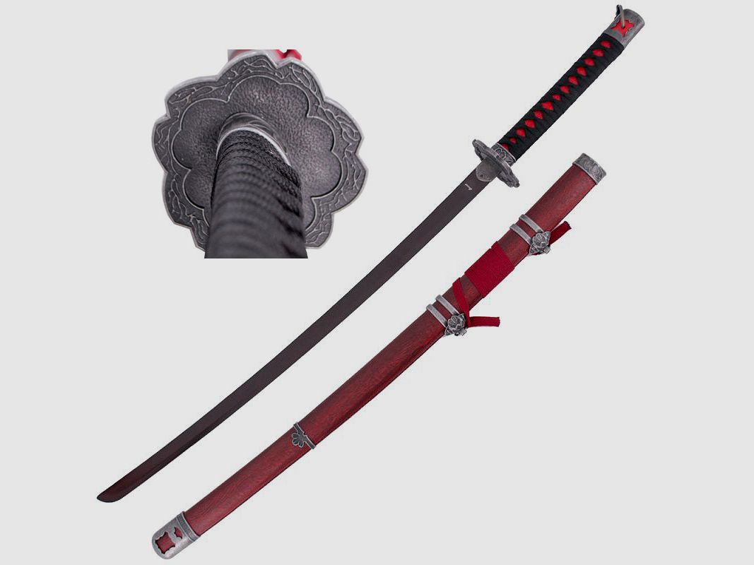 Katana Sekiro Rot mit Holz Saya