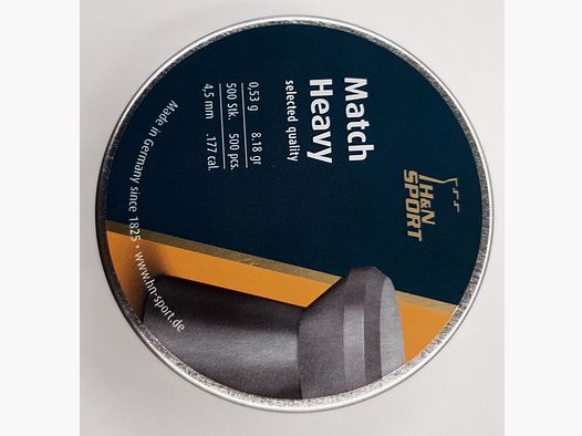 Haendler & Natermann Match Heavy 4,50 Diabolo Munitions