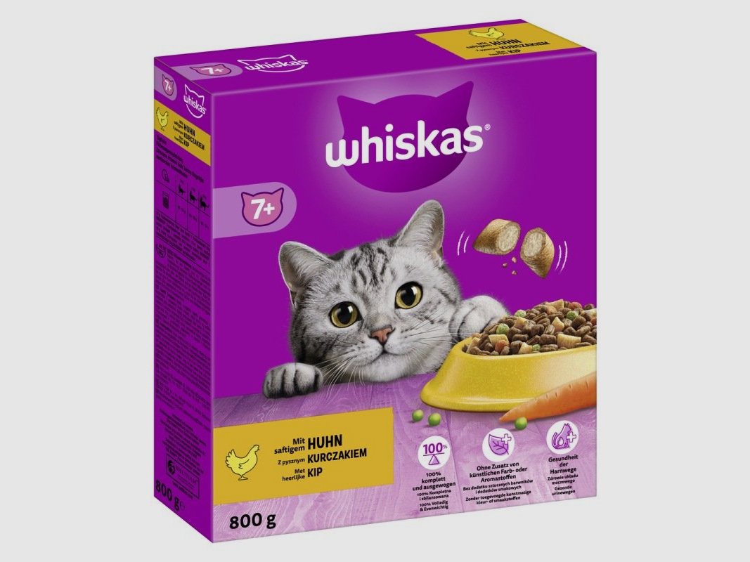 Whiskas Katzen Trockenfutter Senior 7+ 5 x 800 g Huhn