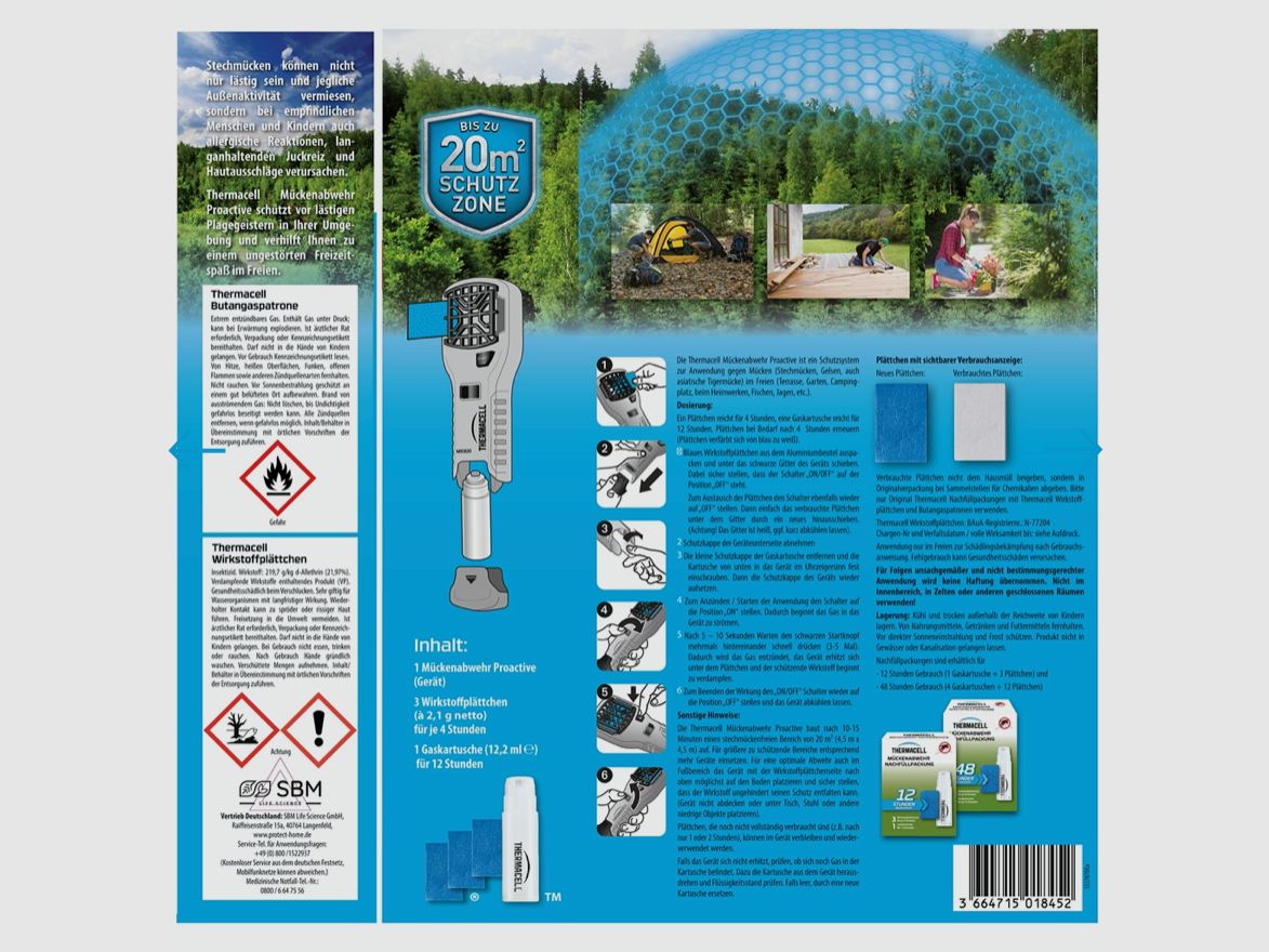 THERMACELL 86600492 Mückenabwehr MR300 Proactive Schwarz