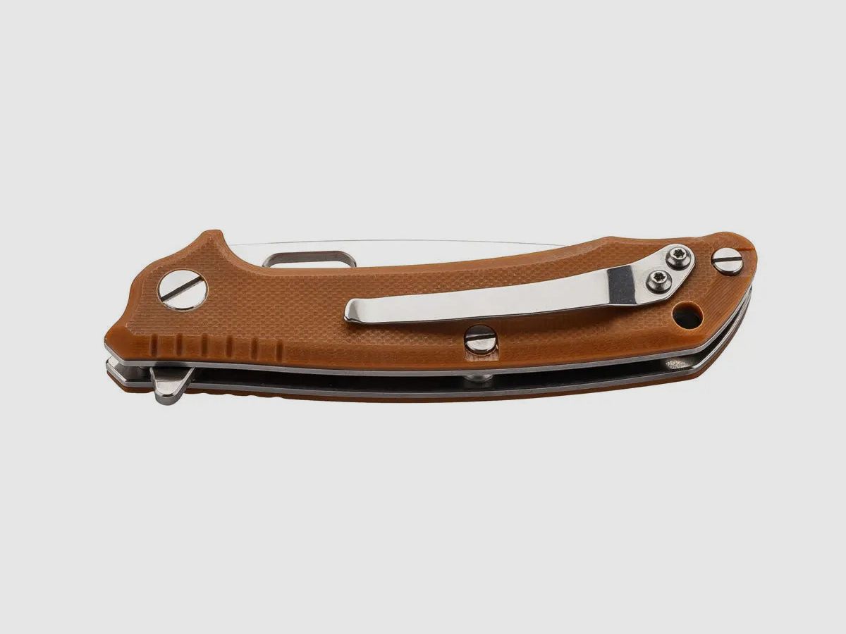 PUMA TEC Einhandmesser (sandfarbene G10, Flipper, Frame Lock)