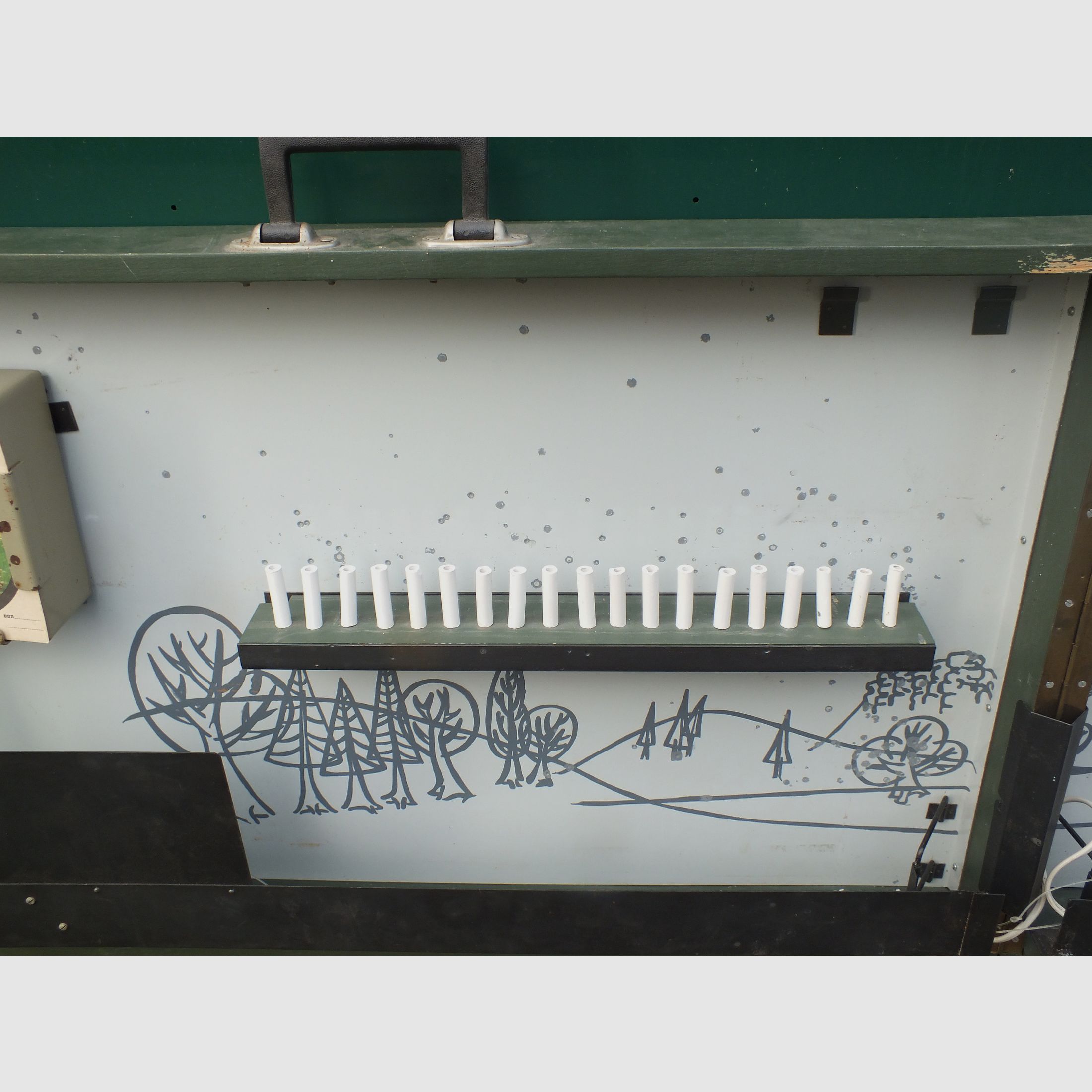 Schießbude, Schießkoffer, mit laufender Scheibe, DDR extrem selten!