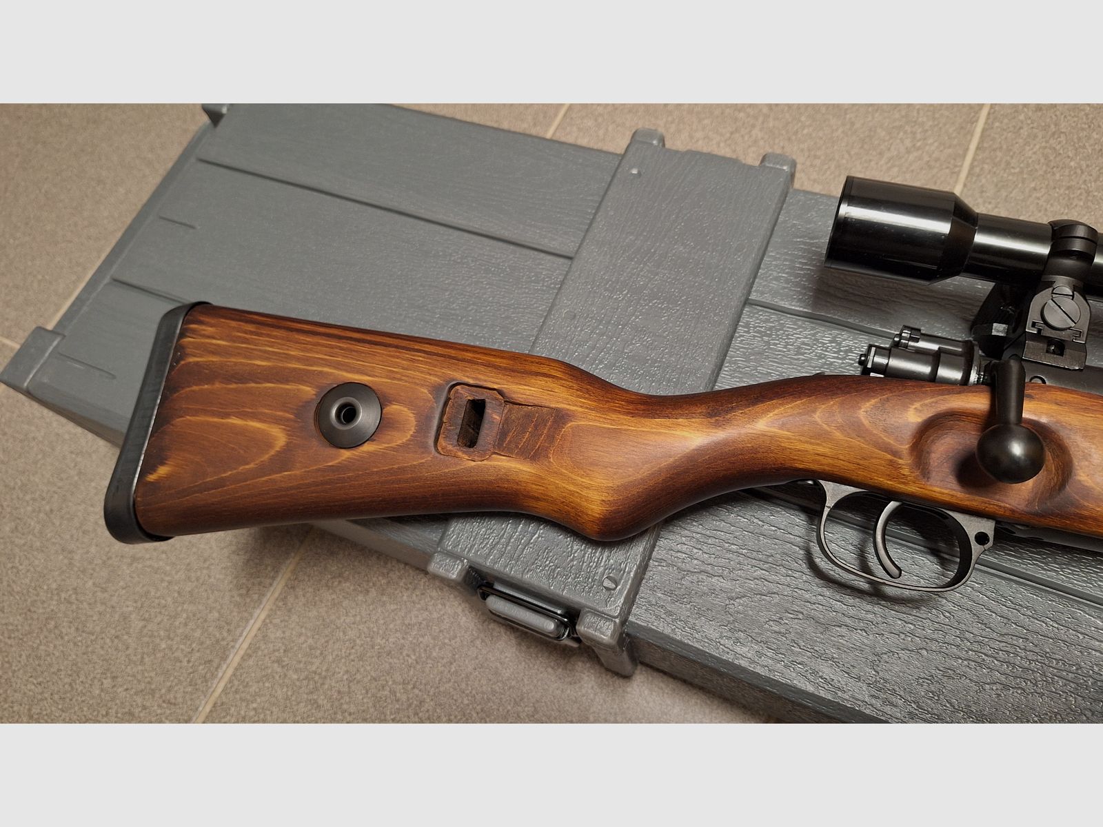 Ares Mauser Karabiner 98K acero rifle de cerrojo con ZF39 6mm BB madera real + caja de armas - ¡NUEVO!