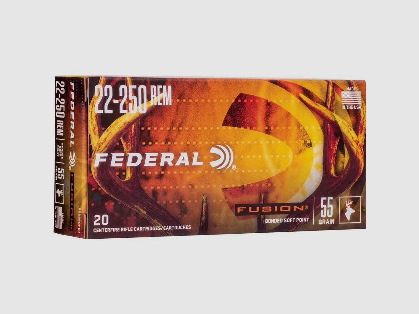 22-250 Rem. Fusion .55 grs. Federal Ammunition