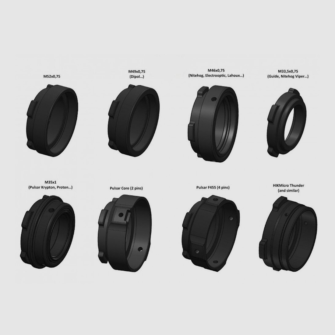 Rusan MAR Connector MCR connection piece thread M52x0.75 for Infiray, Lahoux, Leica, Zeiss ...