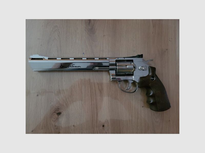 • ASG Dan Wesson 8 Zoll 4,5 mm BB CO2 Revolver chrom / Wood-Style Grips