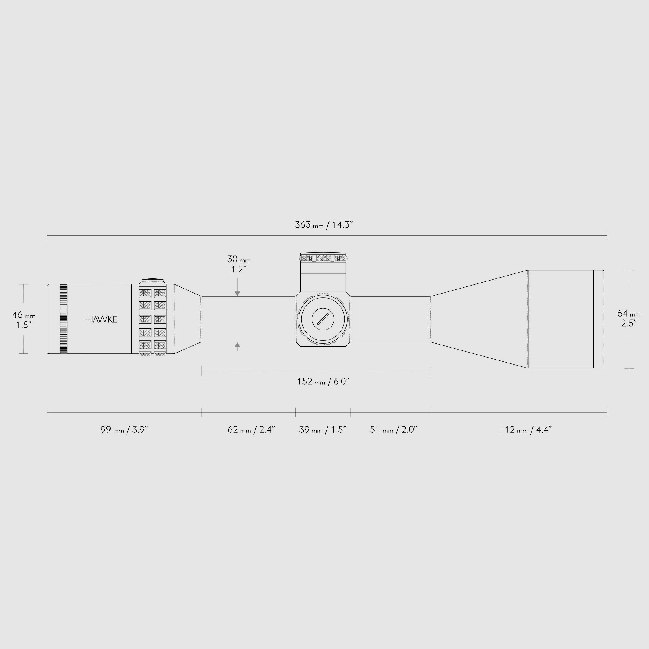 HAWKE 17260 Scope Sidewinder 30 SF 6-24x56 20x Half Mil Reticle