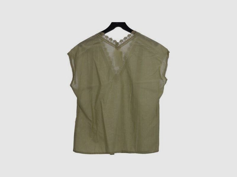 Angelika Trachtenmode Bluse ärmellos grün V-Ausschnitt Gr. 46, Bild 2 von 2