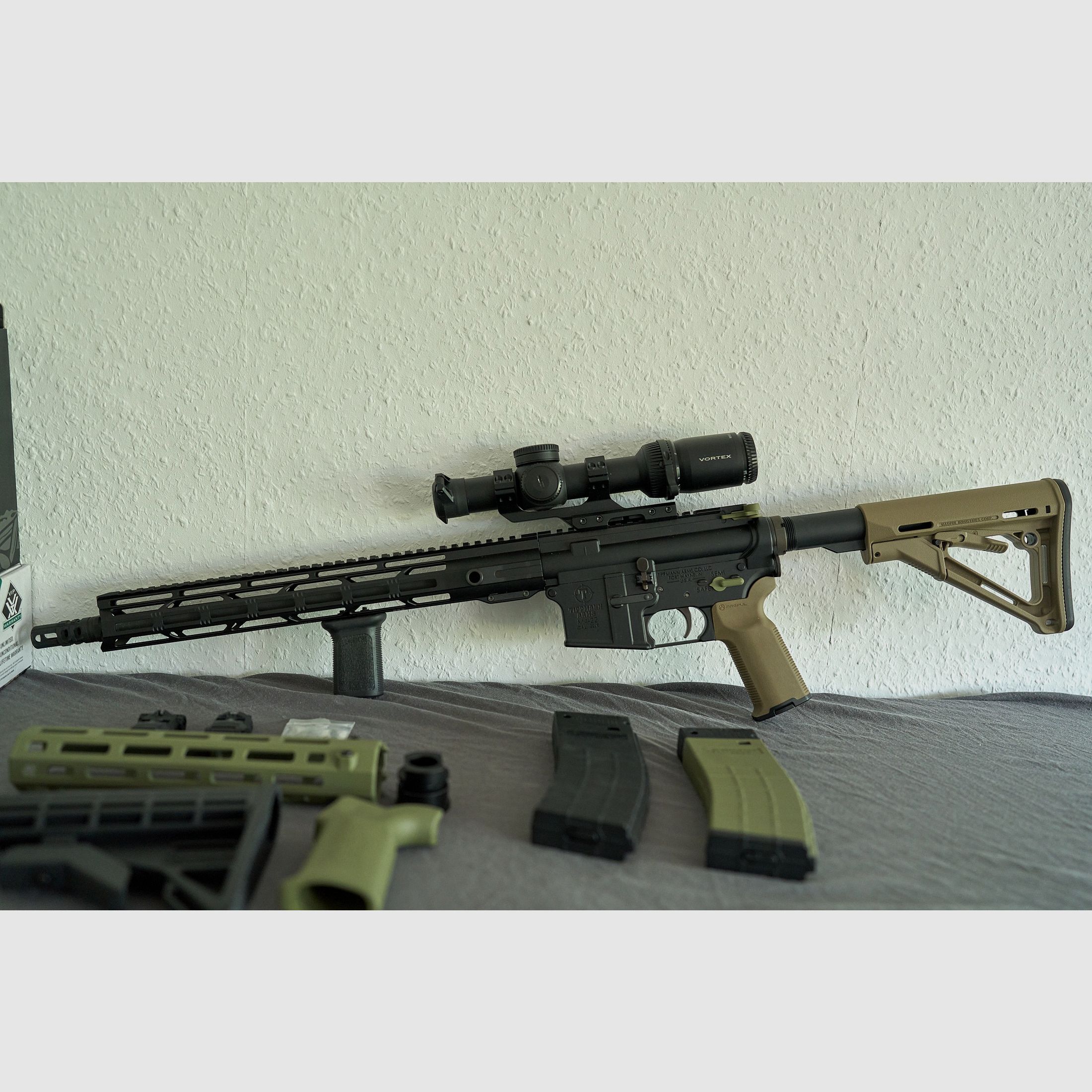 Tippmann Arms M4-22 LTE OD-Green .22 lr – ottime condizioni, circa 25 colpi, accessori Vortex/Hera/Magpul