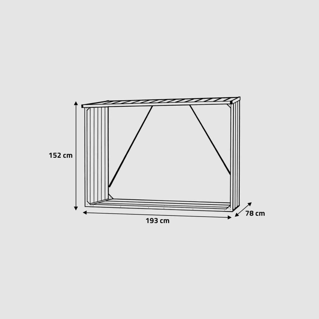 Metal Log Shelter 2.6 Ster for 50 cm Logs, image 5 of 7