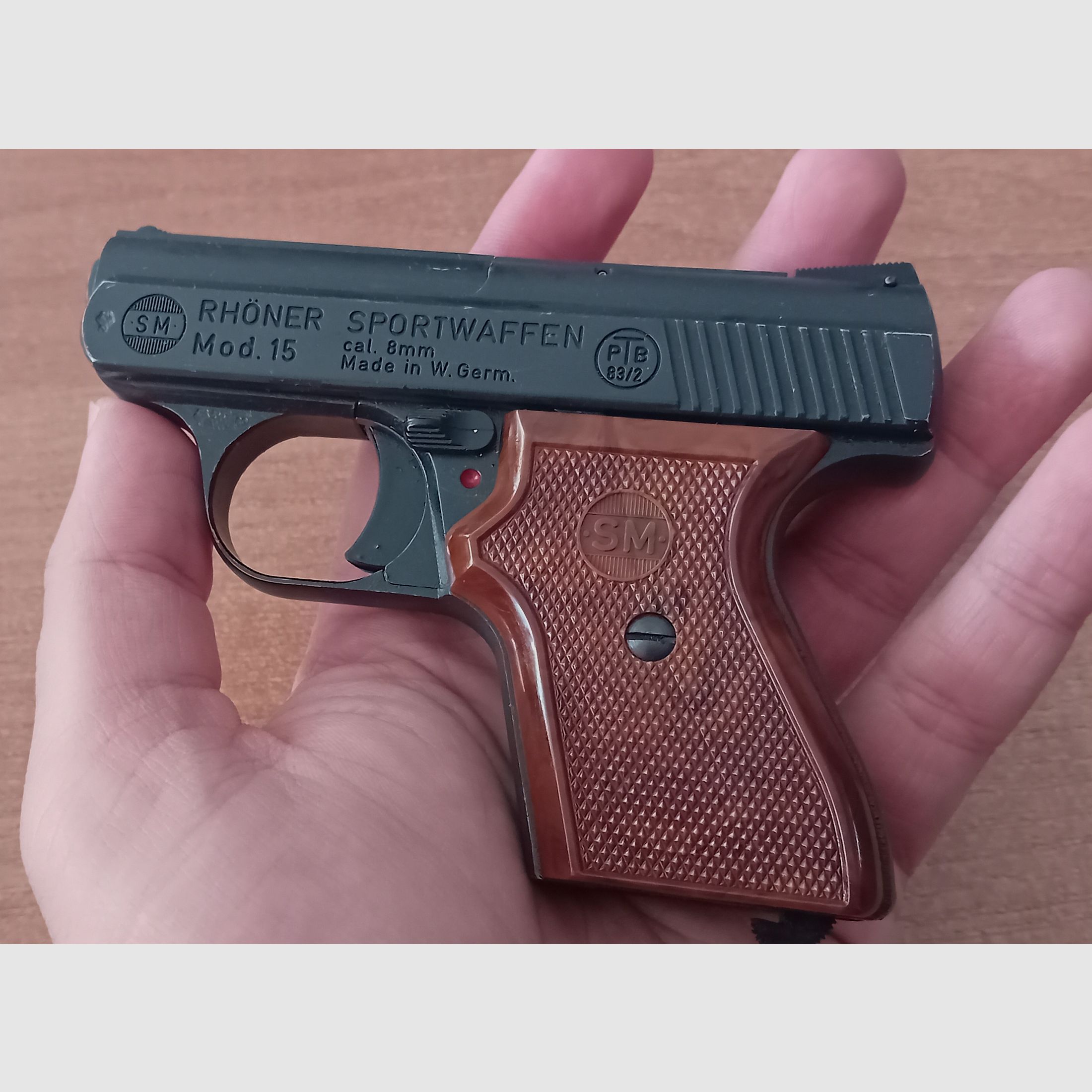 Alte Rhöner SM 15 Kal. 8 mm Knall im PTB 83/2 von 1989!