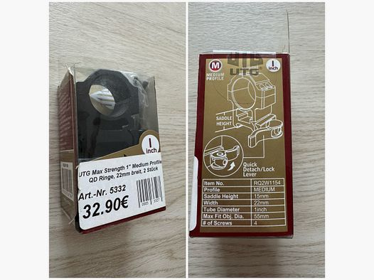 Neue UTG Max Strength QD Ringe  (OVP)