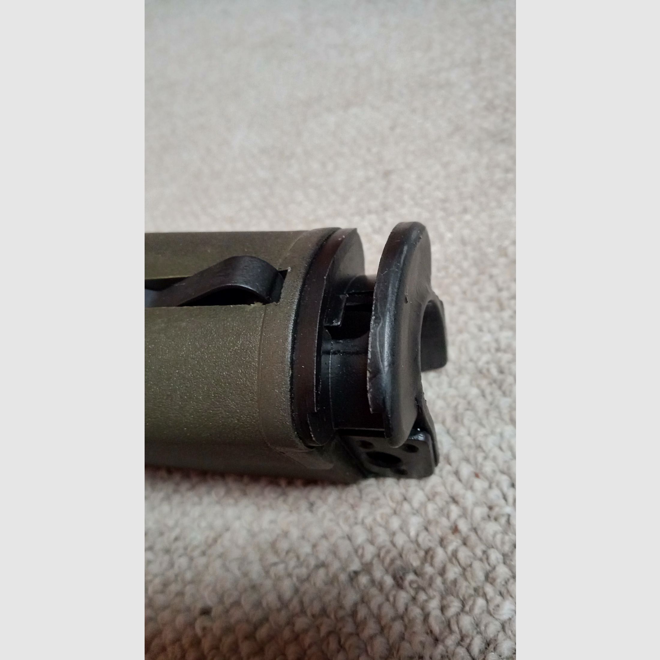 Seltener Original Trapezhandschutz für Zweibein und Griff Oliv-Grün ganzes Set für H&K G3A4 / G3 OD-green Wide Handguard + Grip