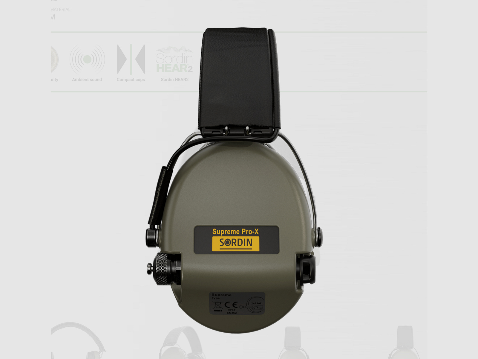 BWare Sordin 75302-X/L-S Elektronischer Gehörschutz Supreme Pro X Headband Grün