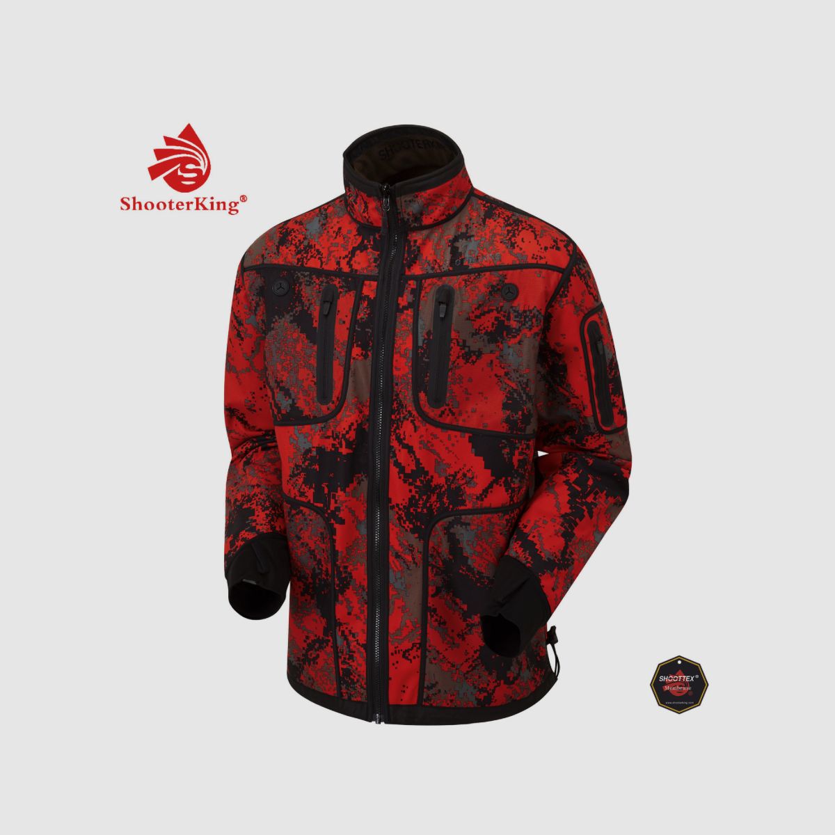 SHOOTERKING Softshell Jacke Forest Mist Red