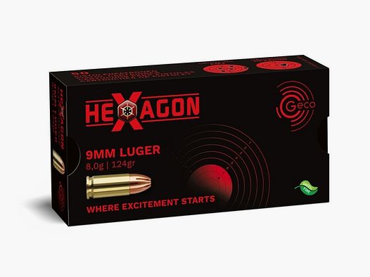 Geco Hexagon 124grs 50St 9mmLuger