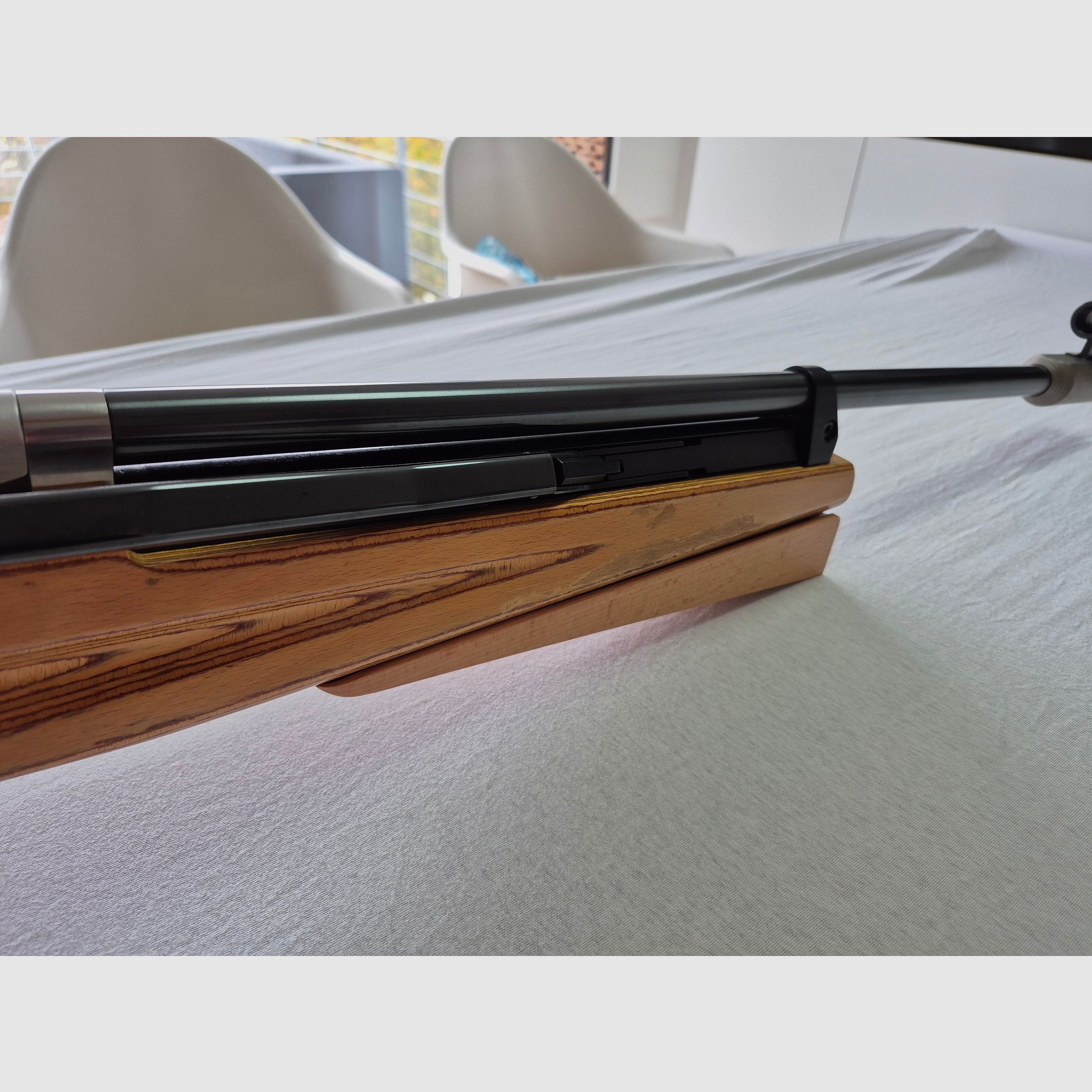 Feinwerkbau 601 omgebouwd voor liggende discipline