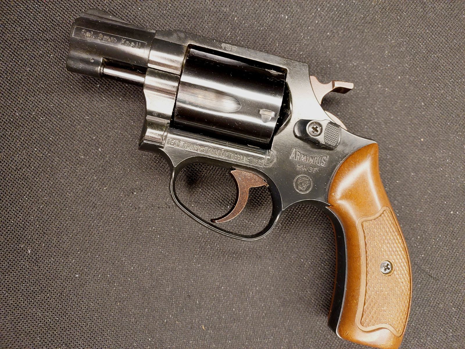 Weihrauch HW37 Kal. 9mm R.K. (PTB 887) Arminius HW 37 Schreckschuss Revolver mit Lederholster