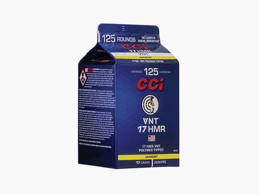 CCI .17HMR VNT 1.1 grams / 17 grains 125 pcs
