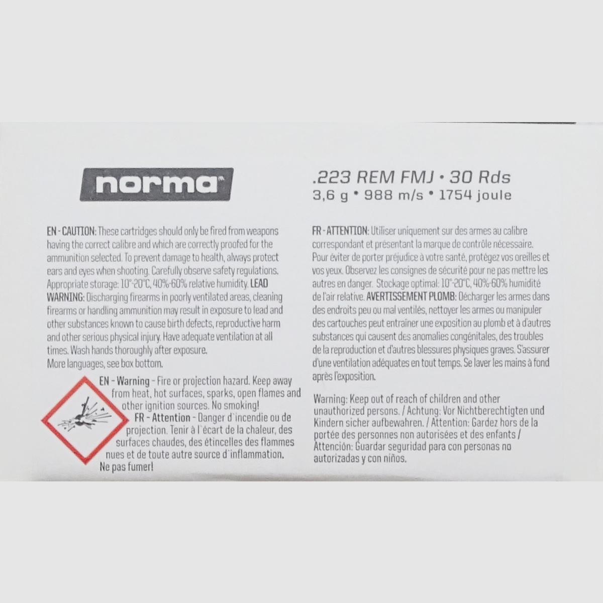 Norma .223rem FMJ 3,6g - 30 Schuss