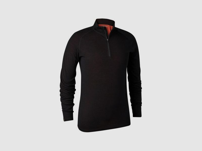 Deerhunter Damen Merino-Unterhemd mit ?-Rei?verschluss Lady Quinn Black Oak 38