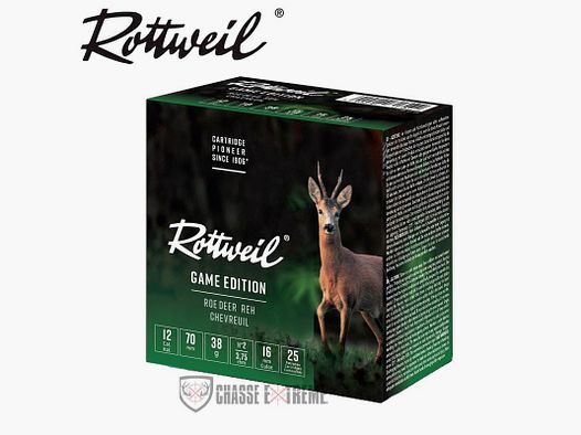 25 ROTTWEIL Game Edition Deer Cartridges 38g Cal 12/70 PB 2