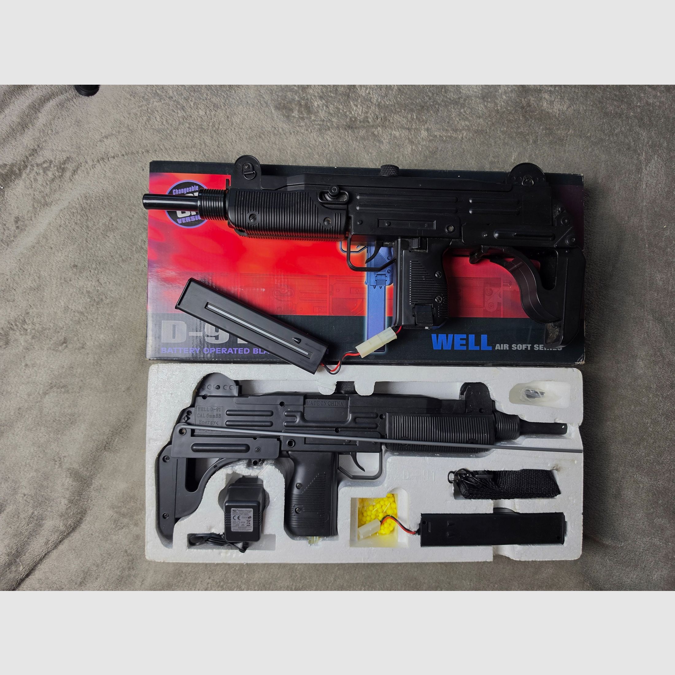 2x WELL D-91 UZI Airsoft SMG eléctrica Softair lote / set, imagen 9 de 9